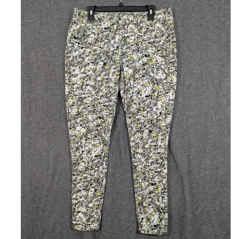 Simply‎ Vera Wang Womens Black Yellow Abstract Jeggings Stretch Pants Size 12